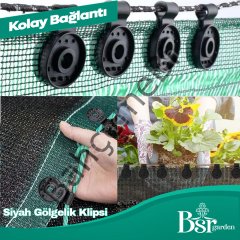 Siyah Gölgelik Klipsi 1000 Adet Bsr Garden
