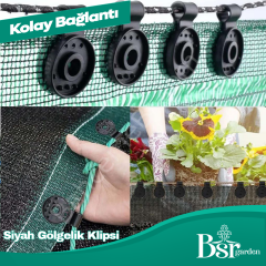 Siyah Gölgelik Tokası / Klipsi 25 Adet Bsr Garden