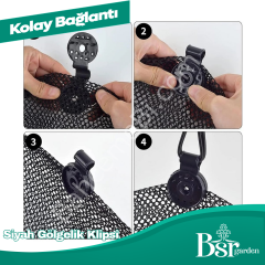 Siyah Gölgelik Tokası / Klipsi 10 Adet Bsr Garden