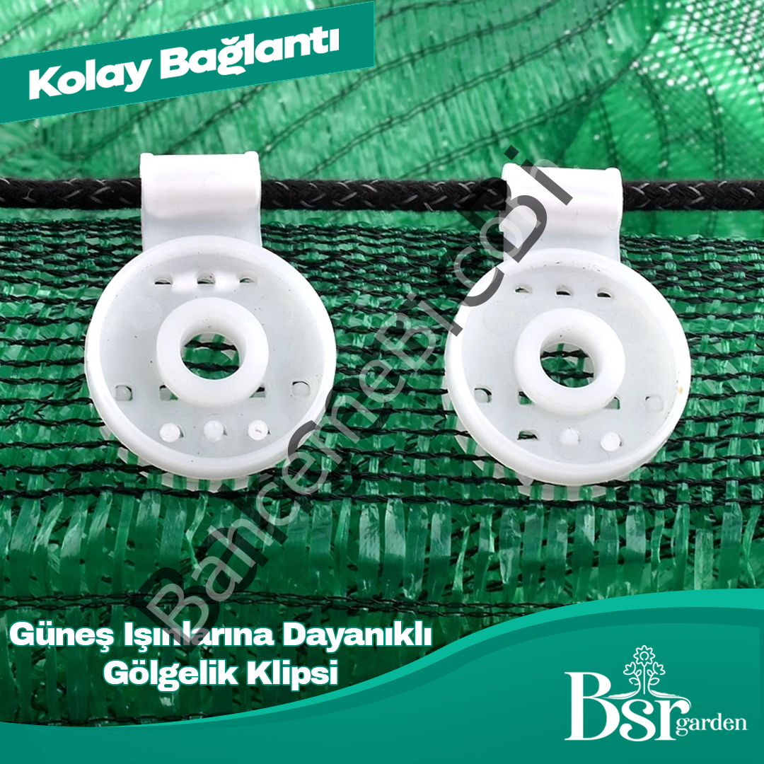 Beyaz Gölgelik Klipsi UV Katkılı 25 Adet Bsr Garden