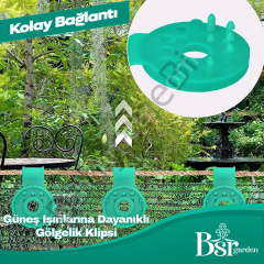 Yeşil Gölgelik Klipsi UV Katkılı 10 Adet Bsr Garden