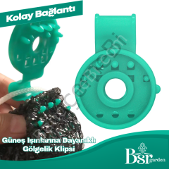Yeşil Gölgelik Klipsi UV Katkılı 10 Adet Bsr Garden