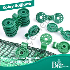 Yeşil Gölgelik Klipsi UV Katkılı 25 Adet Bsr Garden
