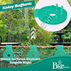 Yeşil Gölgelik Klipsi UV Katkılı 25 Adet Bsr Garden