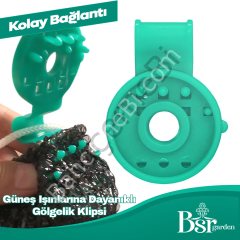 Yeşil Gölgelik Klipsi UV Katkılı 25 Adet Bsr Garden