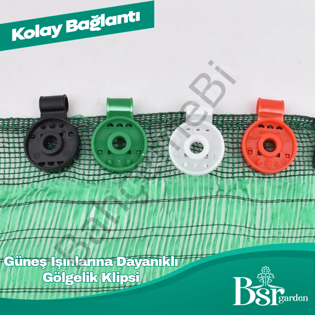 Karışık Renk Gölgelik Klipsi UV Katkılı 10 Adet Bsr Garden
