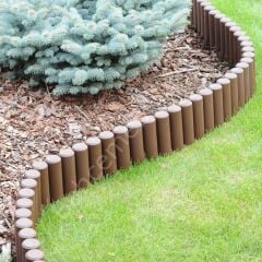 Ahşap Görünümlü Çim Bordürü  / Çim Ayırıcı - 10 Adet / 2,3 Metre BSR Garden