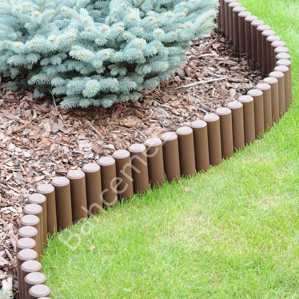 Ahşap Görünümlü Çim Bordürü  / Çim Ayırıcı - 1 Adet / 23 Cm BSR Garden