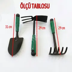 YBA 3’lü Bahçe Seti – Çapa, Tırmık ve Kürek Hobi Seti